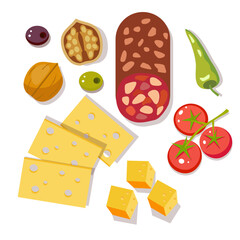 snacks isolated on white background