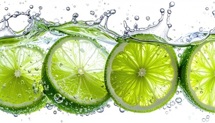 Sliced limes in water