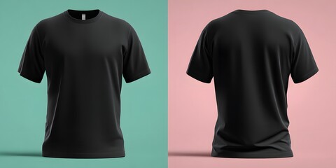 Black T-shirts Front and Back