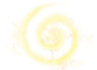 Spiral Vortex Storm Golden Golden shining vertical beam of light with swirling vortex at the base and glittering particles of glitter. Bright vector light effect on transparent background. Vibrant