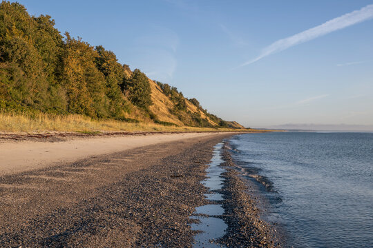 Sandy beach and coastline at Nordby, Sams�, Denmark on a clear day