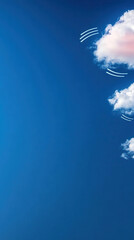 Dynamic cloud patterns in clear blue skies nature photography vibrant atmosphere aerial perspective artistic concepts