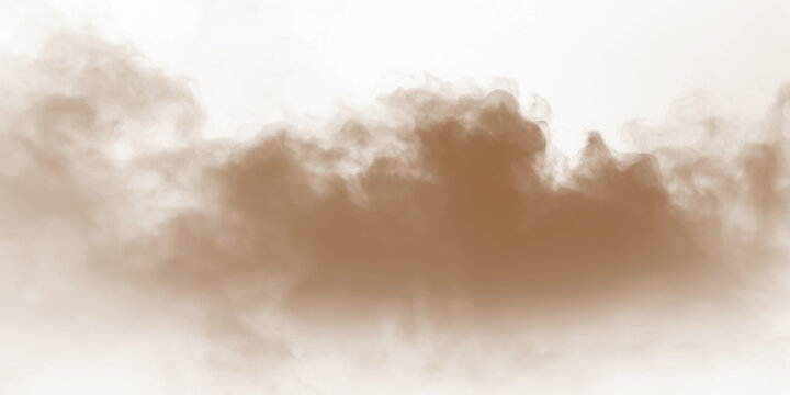 Dust sand soil smoke cloud particles isolated on transparent white background. Brown sandstorm smog sand dust explosion rising. Design elements for Compositing, covering, overlay, PNG - Powered by Adobe