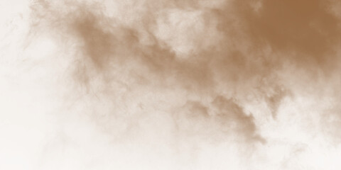 Fototapeta premium Dust sand soil smoke cloud particles isolated on transparent white background. Brown sandstorm smog sand dust explosion rising. Design elements for Compositing, covering, overlay, PNG