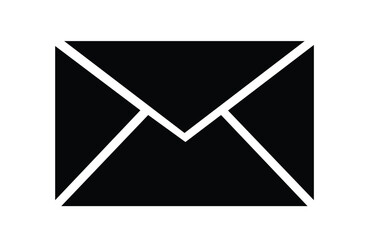 Stock vector illustration of a black envelope icon or mail symbol for email and web communication