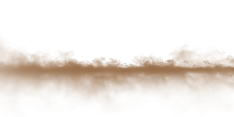 Dust sand soil smoke cloud particles isolated on transparent white background. Brown sandstorm smog sand dust explosion rising. Design elements for Compositing, covering, overlay, PNG