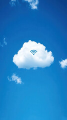 Cloud-based wifi connectivity service digital environment illustration sky view technology concept