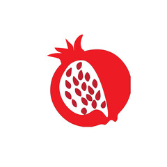 Stylized Red Pomegranate Icon