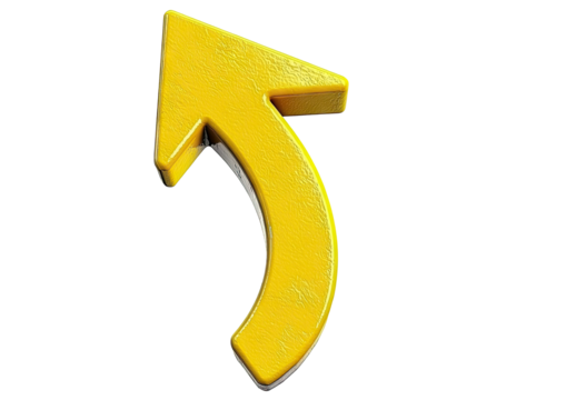 Curved yellow arrow pointing up and left - Powered by Adobe