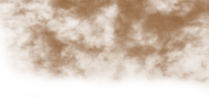 Dust sand soil smoke cloud particles isolated on transparent white background. Brown sandstorm smog sand dust explosion rising. Design elements for Compositing, covering, overlay, PNG