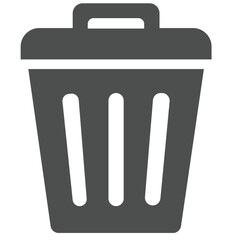 Black trash bin icon used as a delete button or recycle symbol vector illustration for web container waste on a clean background