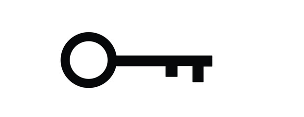  key icon Old vintage golden key isolated on white background, a symbol of secret access and success