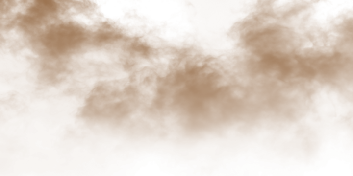 Dust sand soil smoke cloud particles isolated on transparent white background. Brown sandstorm smog sand dust explosion rising. Design elements for Compositing, covering, overlay, PNG