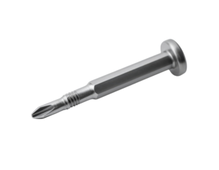 A detailed metallic screw with a flat head and a spiral shaft designed for fastening materials together.