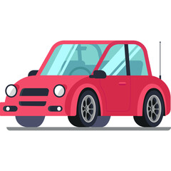 Red Convertible Sports Car With Tinted Windows Parked Outdoors On A Sunny Day Minimalist Design