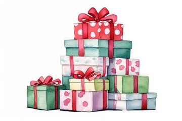 Obraz premium Christmas present gift white background celebration.