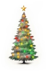 Fototapeta premium Christmas tree plant white background.