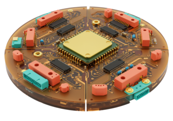 Isolated electronic circuit board with components, device for computer construction and repair