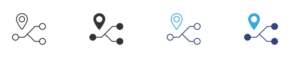 Metro Map Route Icon set, Transport Icon , vector illustration . 