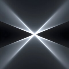 Clean abstract geometric light beams form a luminous cross shape on a dark gradient background