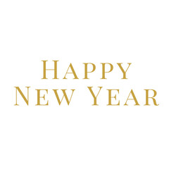 2026 New Year greeting card illustration in golden text