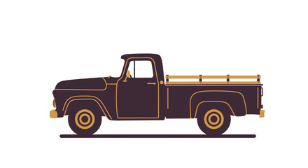 Retro pickup truck vintage automotive classic vehicle transportation nostalgia old school design car isolated on white background