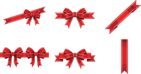 red bow on white background