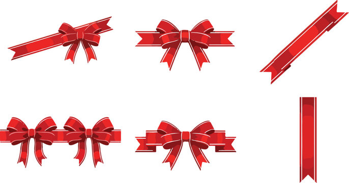 red bow on white background