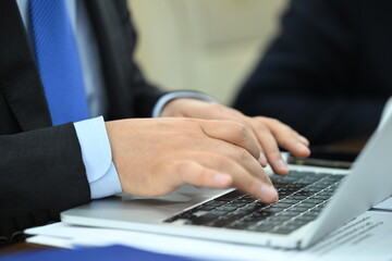businessman working on laptop