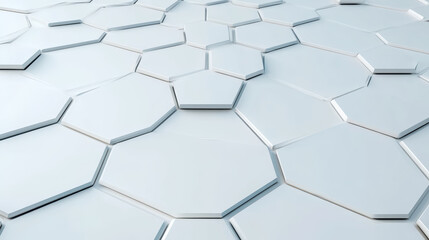 Naklejka premium Smooth hexagonal tiles create modern, clean surface with calming aesthetic