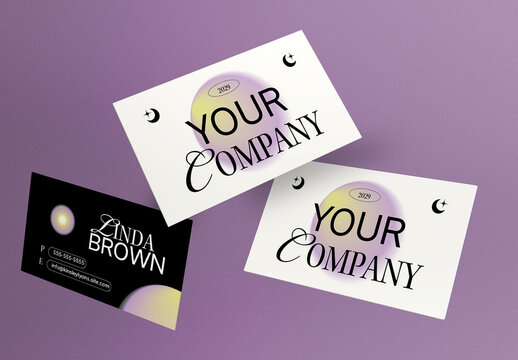 Black And Purple Minimalist Business Card