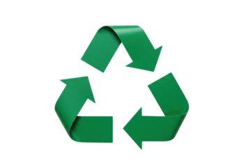 Isolated green recycling symbol conveys environmental consciousness, eco-friendliness, and renewal