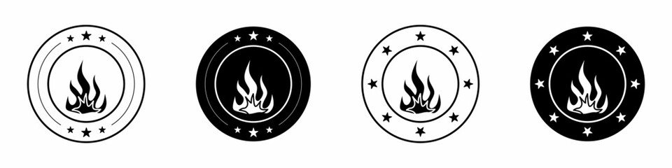 Fire icon template design. Fire flat design template for business. Stock vector