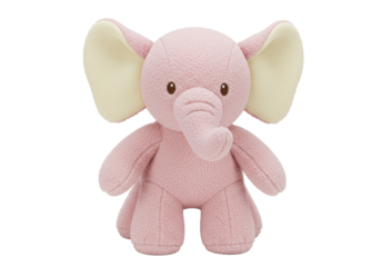 Isolated plush baby elephant toy for newborn infants for sale at toy or online stores