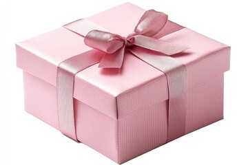 Obraz premium Pink gift box anniversary decorative packaging.