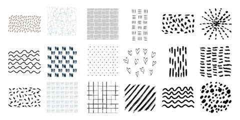 Collection of Hand-Drawn Abstract Patterns and Textures