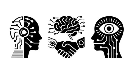 Futuristic technology and artificial intelligence a symbolic representation of ai, machine learning, and humanmachine collaboration in a digital age