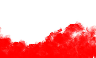 Red smoke cloud isolated on transparent background