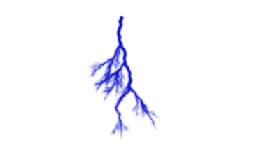 Blue lightning bolt isolated on transparent background