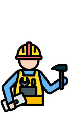 construction worker cartoon
