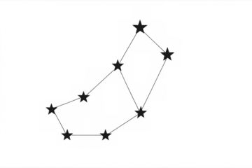 Gemini constellation forming stars, zodiac sign astrology, space chart astronomy, transparent background