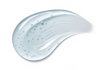 Cosmetic gel texture smear with bubbles, transparent skincare product swatch, hydrating moisturizer serum concept
