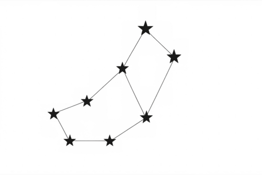 Gemini constellation forming stars, zodiac sign astrology, space chart astronomy, transparent background