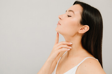Contouring of the chin and angular jaws. Correcting the shape of the face by doctor. Aesthetic...