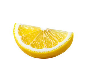 Vivid, isolated lemon slice against black. Detailed texture shows inner seeds and rind
