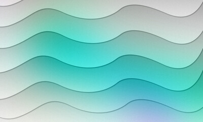 Abstract Wavy Gradient Background Design with Cool Textured Layers Teal Green Hues