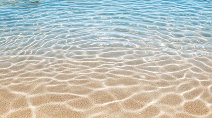 Gentle ripples on sandy shoreline create serene and elegant natural motion