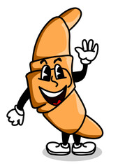 Illustration of a funny croissant