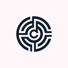 Letter C circuit Tech Logo Concept Vector Template