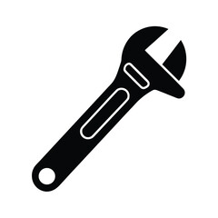 Flat Vector Icon Of Adjustable Wrench Tool